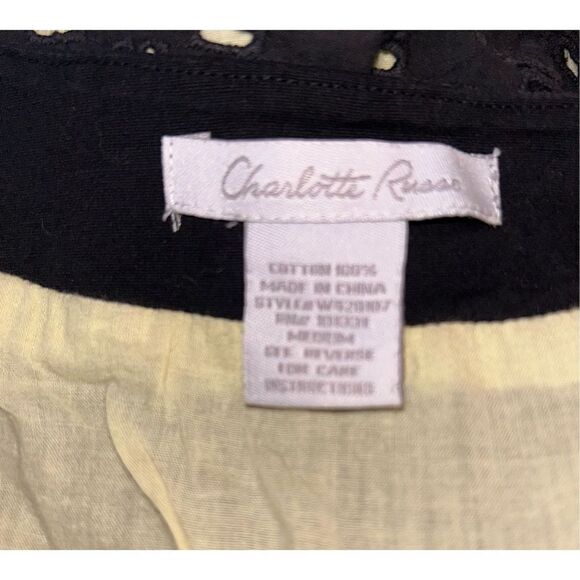 Charlotte Russe Womens Sleeveless black/Yellow Overlay Dress, size Medium (M) - Picture 3 of 3